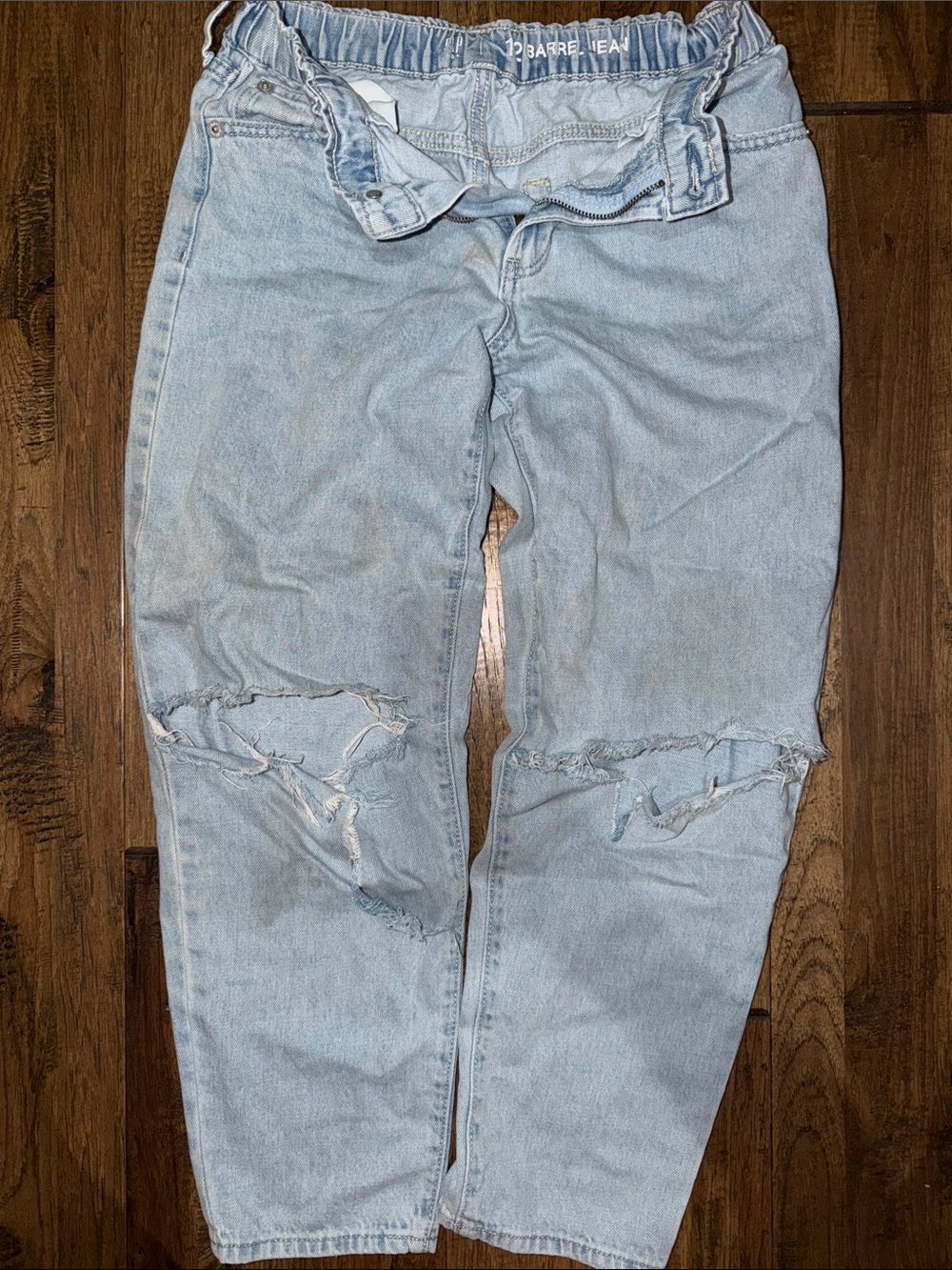 GAP Light Blue Distressed Kids Barrel Jeans